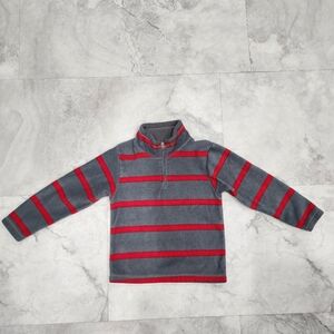 Place Est 1989 Finest Quality Boys Gray/Red Striped Pullover Zipper Sz 5/6